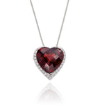 4.40ct Garnet With 0.15ct Diamond Pendant In 9K White Gold