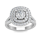 Regal Large Diamond Engagement Ring 0.92ct Diamonds in 18K White Gold