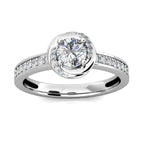 Knot Diamond Halo Engagement Ring 0.40ct Diamonds in 18K White Gold