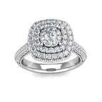 Alluring Large Diamond Statement Ring 1.22ct Diamonds in 18K White Gold