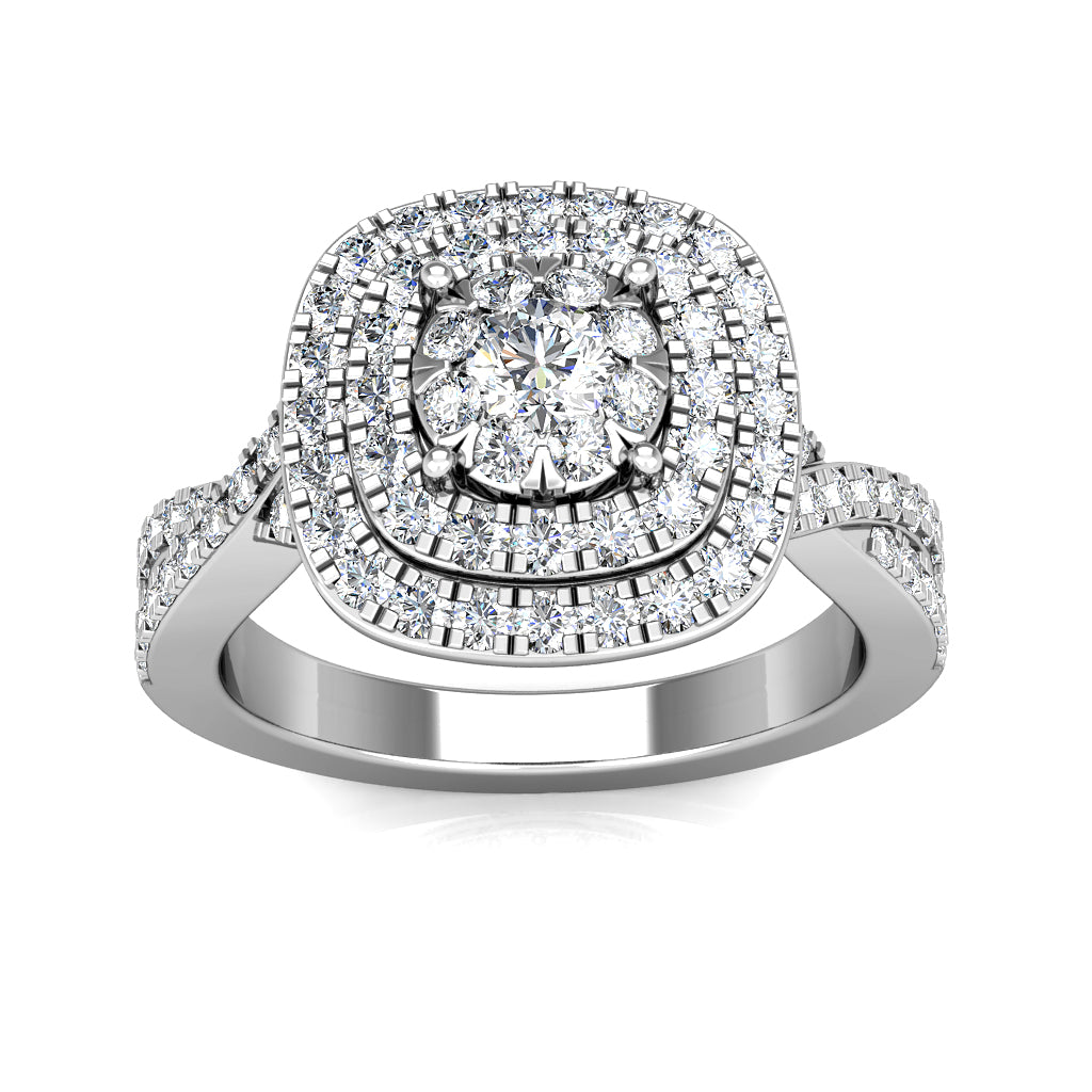 18k white gold diamond ring for women