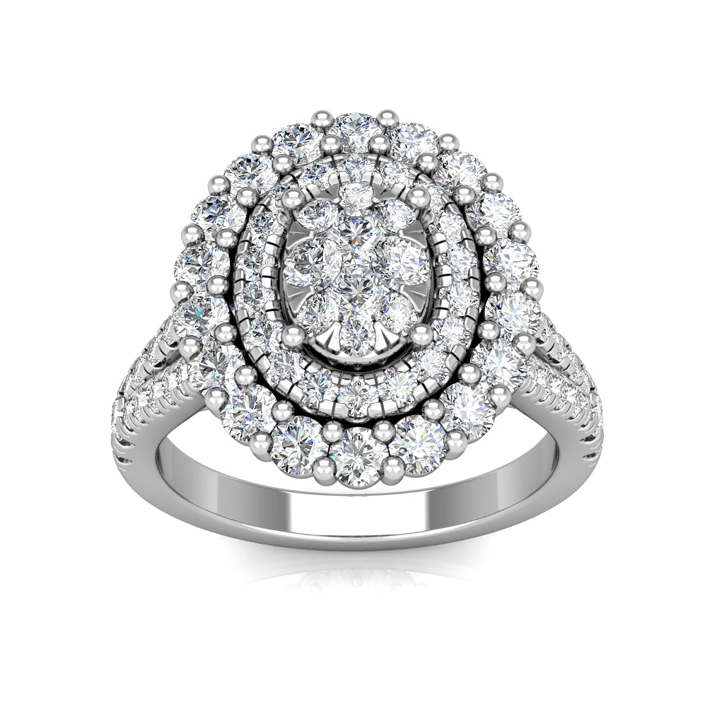 Large diamond dress ring in 18K white gold