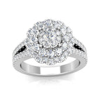 Classic large diamond statement ring in 18K white gold