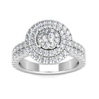 Bella Diamond Cluster Engagement Ring 1.02ct Diamonds in 18K White Gold