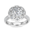 Audrey Diamond Cluster Engagement Ring 0.97ct Diamonds in 18K White Gold