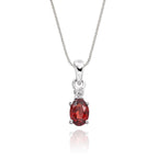 0.90ct Garnet With 0.04ct Diamond Pendant In 9K White Gold