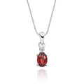 0.90ct Garnet With 0.04ct Diamond Pendant In 18K White Gold