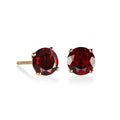 6mm solitaire garnet stud earrings in 9ct gold
