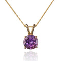9mm x 9mm Cushion Amethyst with 0.03ct Diamond pendant in 9K white gold 