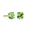 2ct Peridot Solitaire Stud Earrings In 9K Yellow Gold