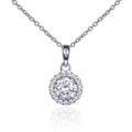 925 sterling silver halo pendant necklace for women