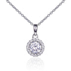 925 sterling silver halo pendant necklace for women