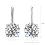 Sterling Silver Zirconia Drop Earrings 8mm Round Zirconia