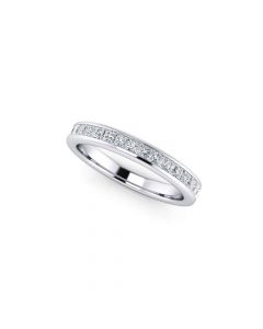 Diamond Half Eternity Ring 0.50ct Princess Diamond 18K white gold