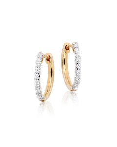 Diamond Hoop Earrings 0.30ct Classic Diamond Hoops 9K Yellow Gold 