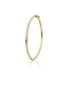 Channel Set 0.40ct Diamond Bangle In 18K Yellow Gold