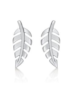 Sterling Silver Feather Earrings