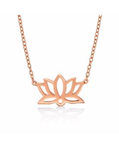Rose Gold Plated Sterling Silver LOTUS Pendant Necklace