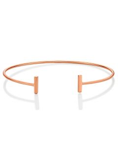 Rose Gold Plated Contemporary Sterling Silver Bangle
