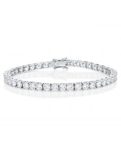 Sterling Silver Tennis Bracelet with 4mm Sparkling Cubic Zirconia