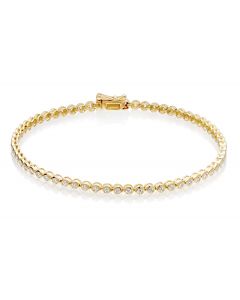 Diamond Tennis Bracelet 1ct Diamond G/HSI Bezel Set 18K Yellow Gold