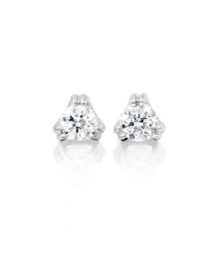 Diamond Stud Earrings 0.10ct 3 Claw 18K White Gold-G/HSI