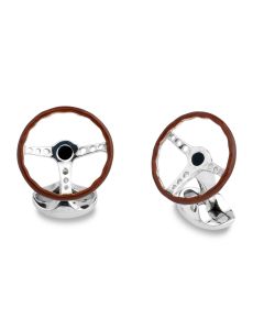 Deakin & Francis Sterling Silver Vintage Steering Wheel Cufflinks