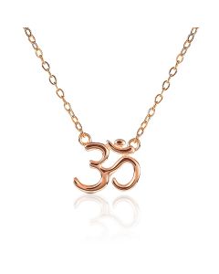 Rose Gold Plated Sterling Silver Divine OM Pendant Necklace