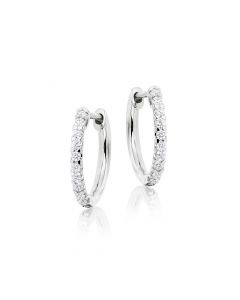 Diamond Hoop Earrings 0.30ct Classic Diamond Hoops 9K White Gold 