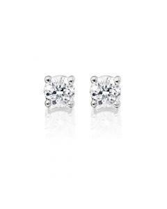 Diamond Stud Earrings 0.10ct Solitaire Diamond Studs 18K White Gold