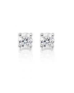 Diamond Stud Earrings 0.30ct Solitaire Diamond Studs 18K White Gold