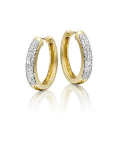 Diamond Hoop Earrings 0.25ct Jubilee Diamond Hoops 18K Yellow Gold 