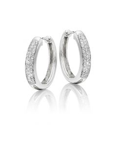 Diamond Hoop Earrings 0.25ct Jubilee Diamond Hoops 18K White Gold 
