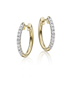 Diamond Hoop Earrings 0.40ct Grace Diamond Hoops 9K Yellow Gold 