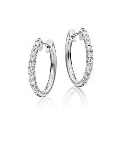 Diamond Hoop Earrings 0.40ct Grace Diamond Hoops 18K White Gold 