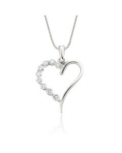 Love Diamond Heart Pendant 0.20ct Diamond 18K White Gold