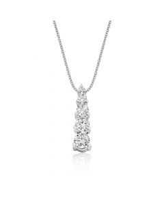 Graduating 5 Diamond 0.40ct Pendant In 18K White Gold