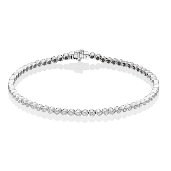 Bezel Set 0.50ct G/Hsi Diamond Tennis Bracelet In 18K White Gold