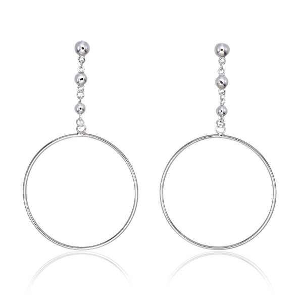 Hanging Circle Earrings in Sterling Silver