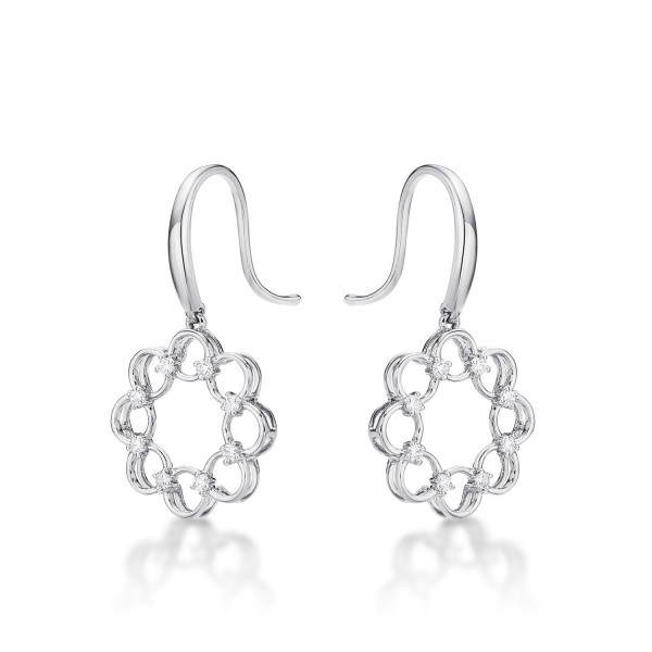 Infinity Diamond Drop Earrings 0.20ct Diamonds in 9K White Gold