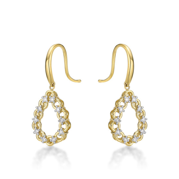 Harmony Diamond Drop Earrings 0.25ct Diamonds in 9K Yellow Gold