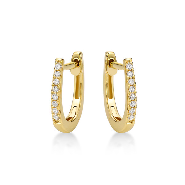 Tini Diamond Hoop Earrings 0.11ct Diamonds in 9K Yellow Gold