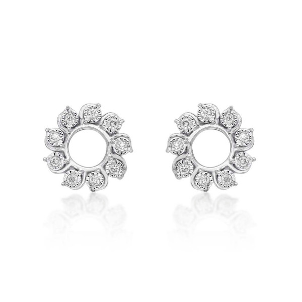 Circle of Life Diamond Circle Earrings 0.13ct Diamonds 9K White Gold
