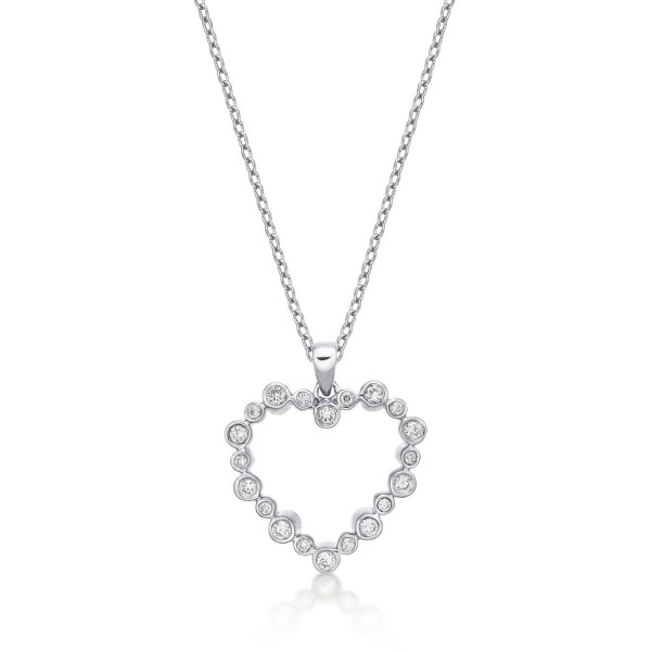 Dream Diamond Heart Pendant Necklace 0.28ct Diamond 18K White Gold