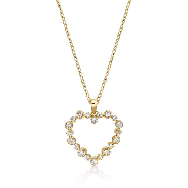 Dream Diamond Heart Pendant Necklace 0.28ct Diamond 9K Yellow Gold
