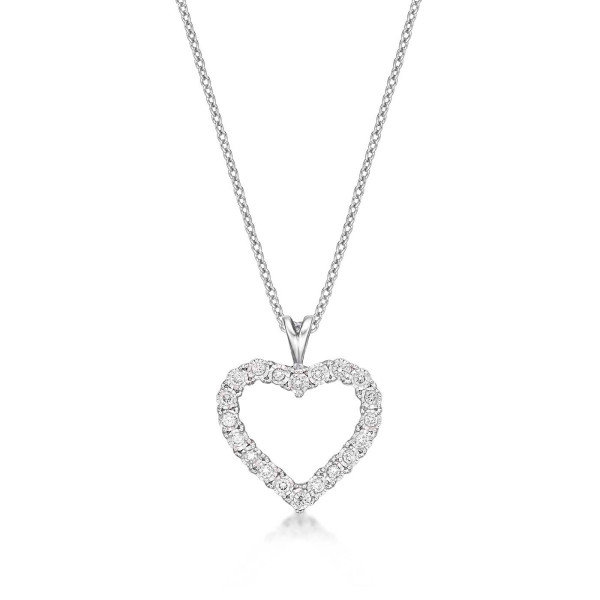 Miracle Diamond Heart Pendant Necklace 0.20ct Diamond 18K White Gold