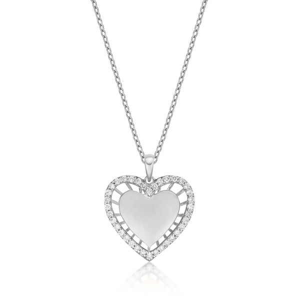 Desire Diamond Heart Pendant Necklace 0.33ct Diamond 9K White Gold