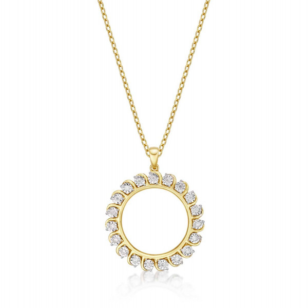Circle of Life Diamond Pendant Necklace 0.14ct Diamond 9K Yellow Gold