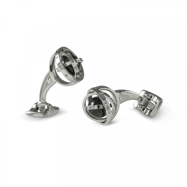 Deakin & Francis Gimbal Cufflinks with Smokey Quartz Bead