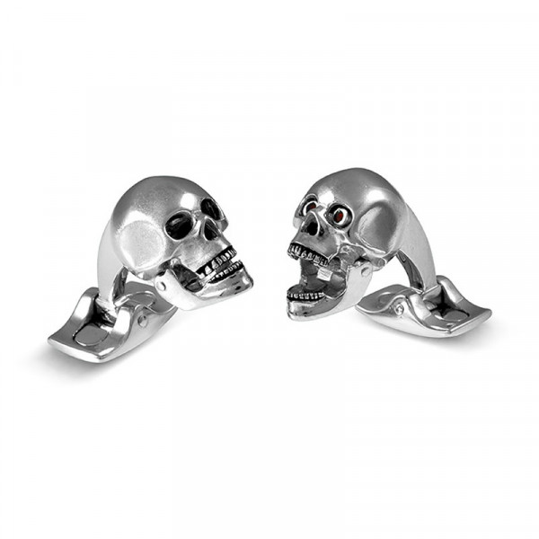 Deakin & Francis Designer Skull Cufflinks With Red Eyes